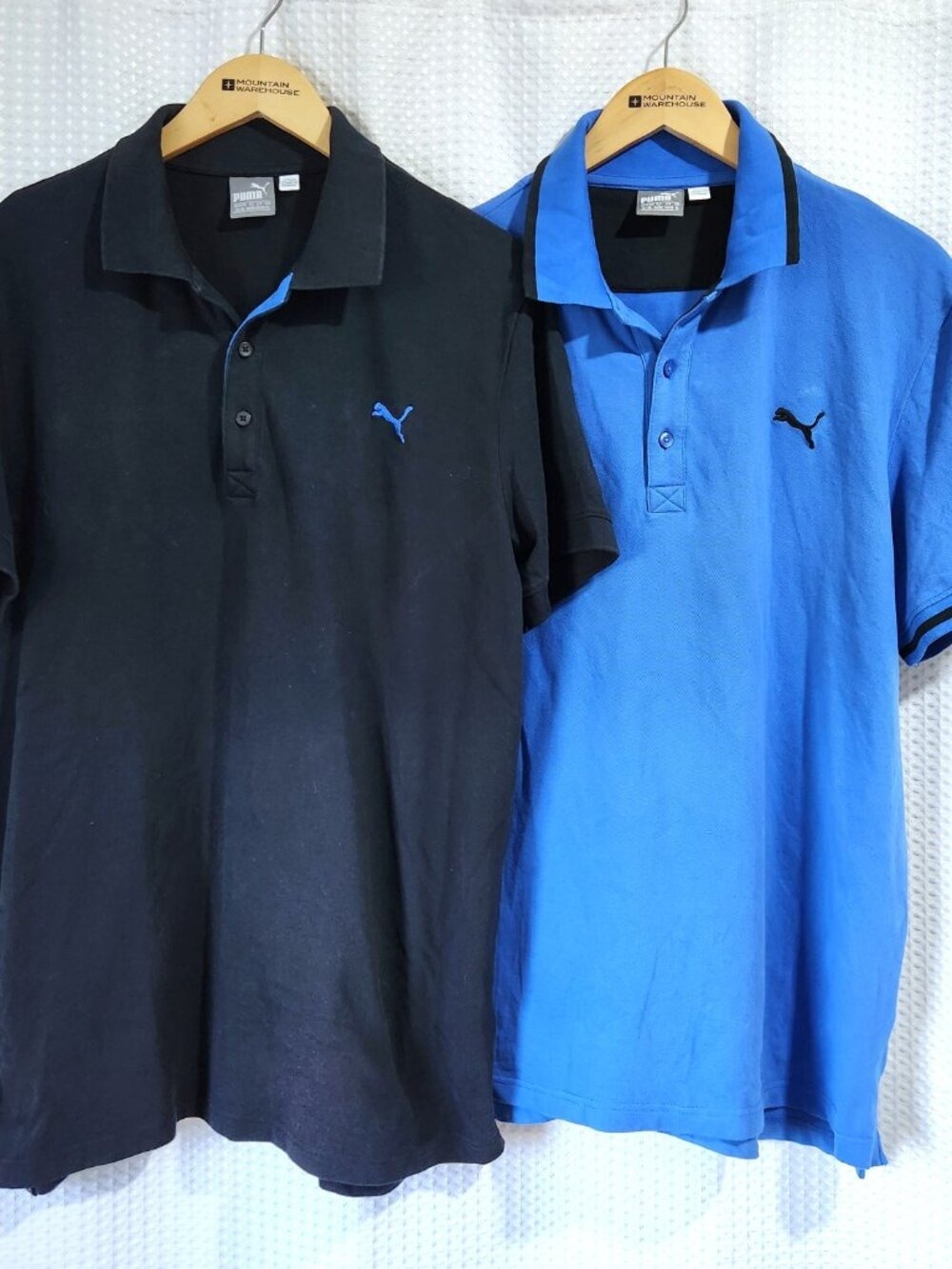 Men XL Polo Shirt Lot 2 Pack Puma Cell Dry Blue Athletic Black Casual Pique (A15